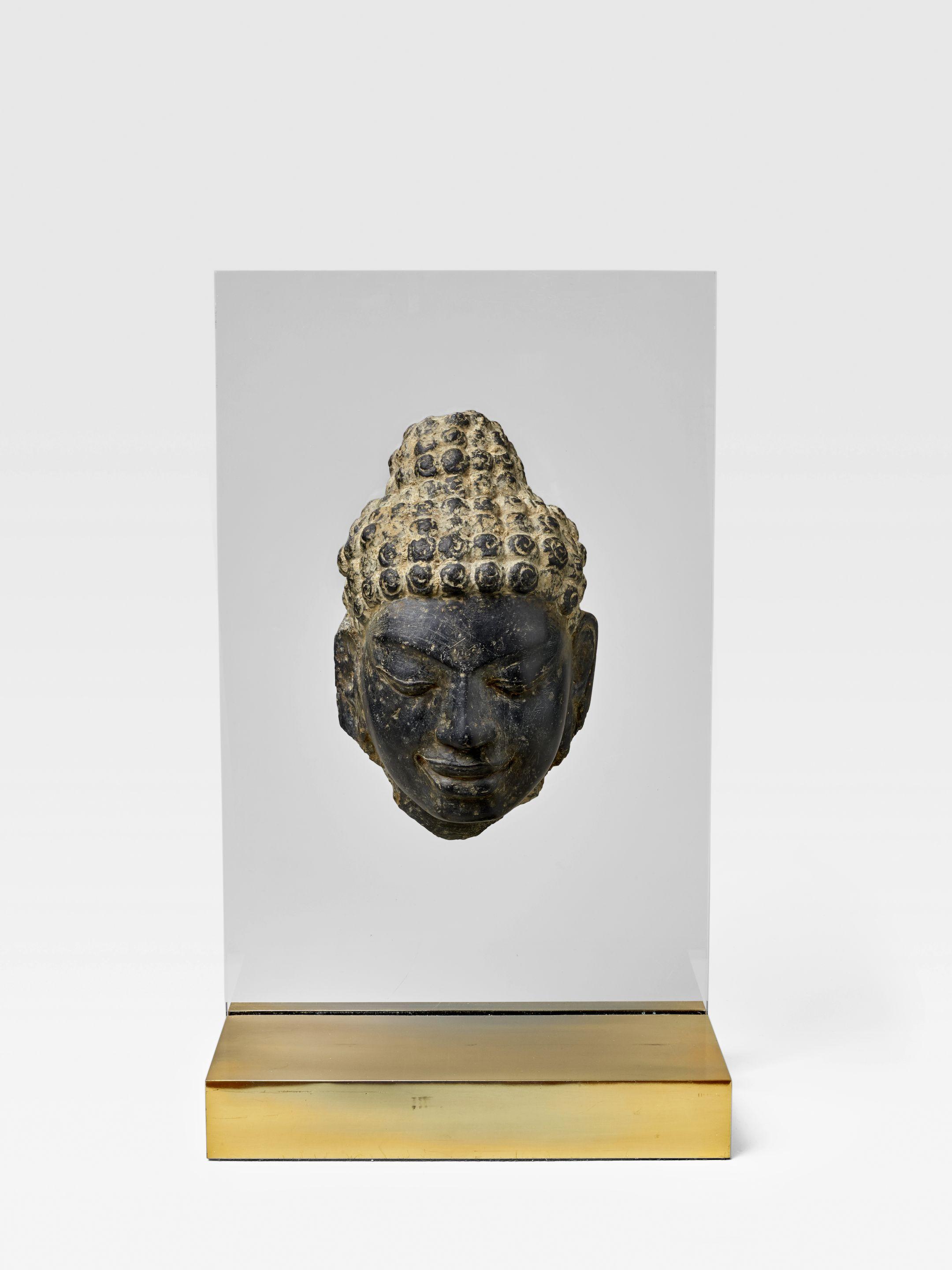 A Blackstone Head Of Buddha
