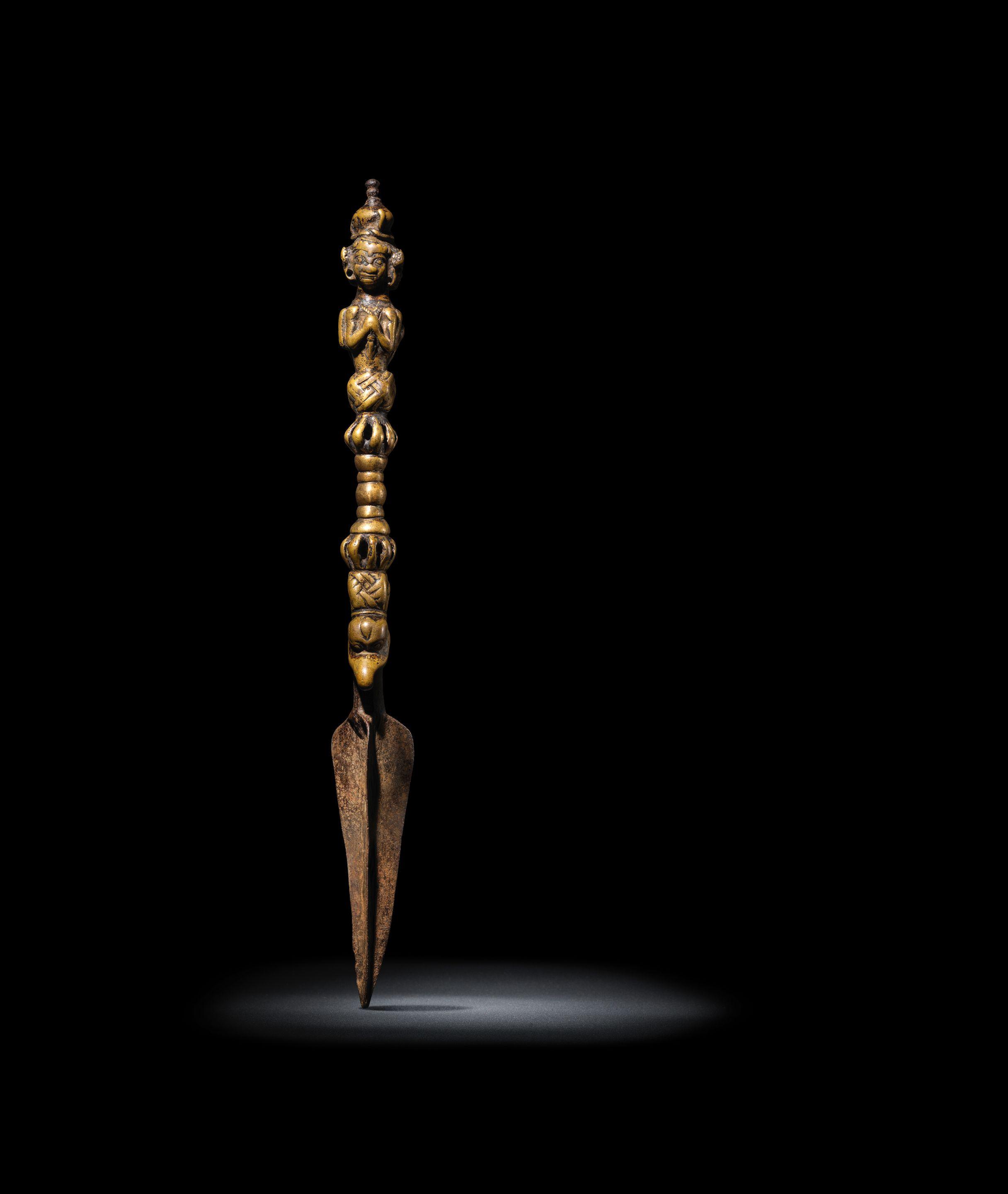 A Brass Alloy And Iron Vajrakila Purbha Art.Salon