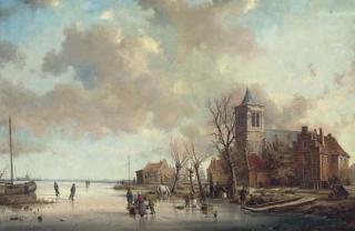 A.De Groote - View on a canal near Gouda