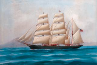 A. De Simone - The auxiliary barque Modwena in the Bay of Naples