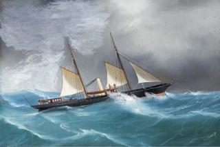 A. de Simone - The Royal London Yacht Club\'s steam yacht Queen Marfisa, 1889