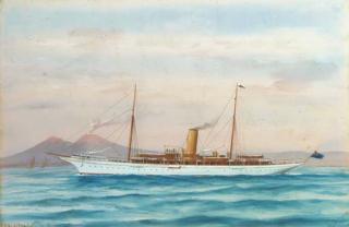 A. de Simone - The steam yacht Alberta in the Mediterranean off Naples