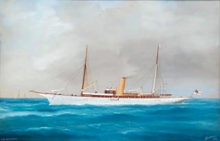 A. De Simone - The steam yacht Narcissus at sea