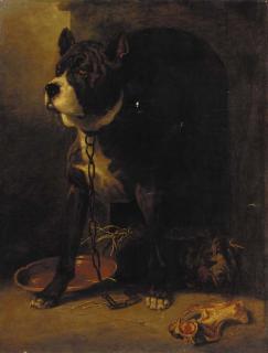 A. F. De Prades - The sentry, a boxer by his kennel