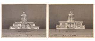 A.G. Rizzoli - City Hall Front Elevation, 1940 City Hall Side Elevation, 1940