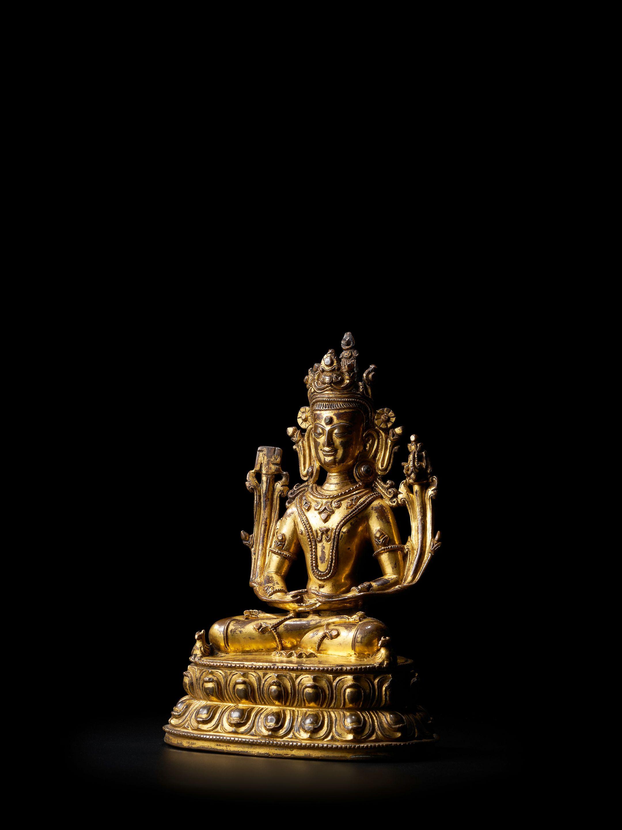 A Gilt Copper Alloy Figure Of Kunzang Akor