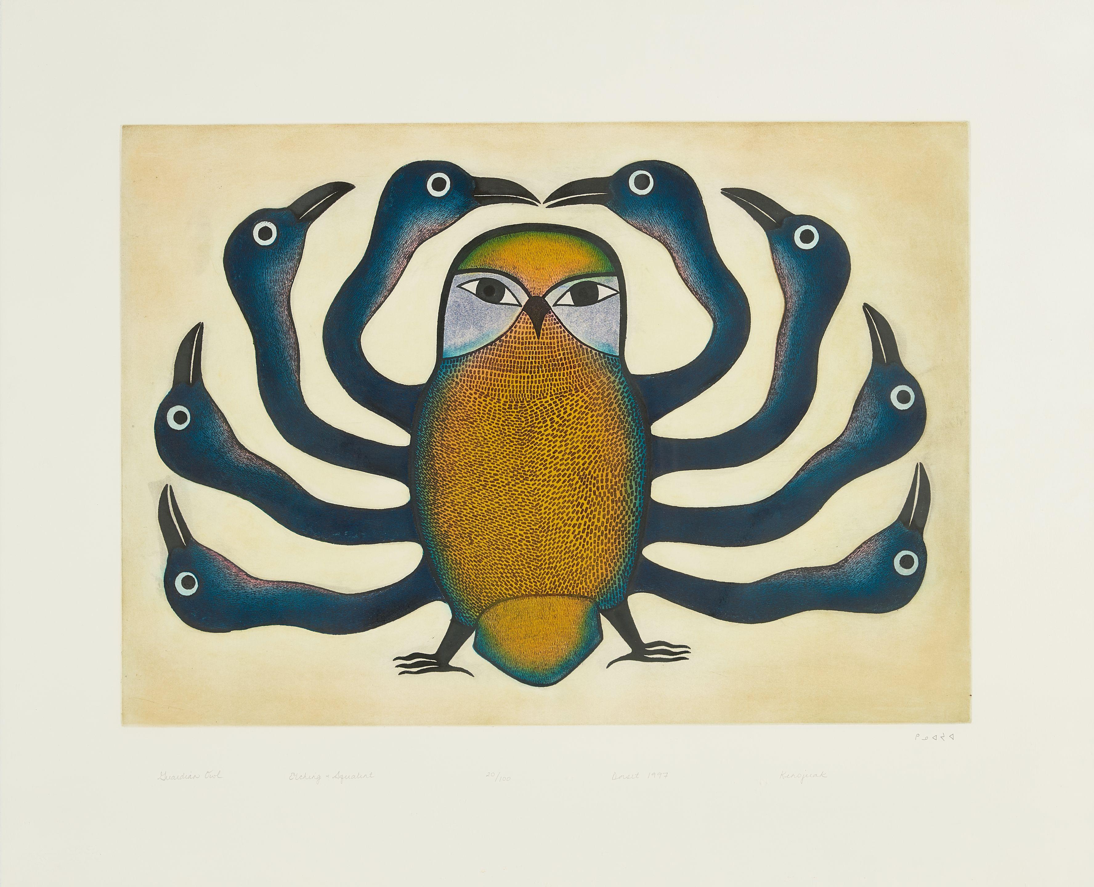 A Kenojuak Ashevak, C.C., R.C.A. - A Kenojuak Ashevak Etching And Aquatint, \