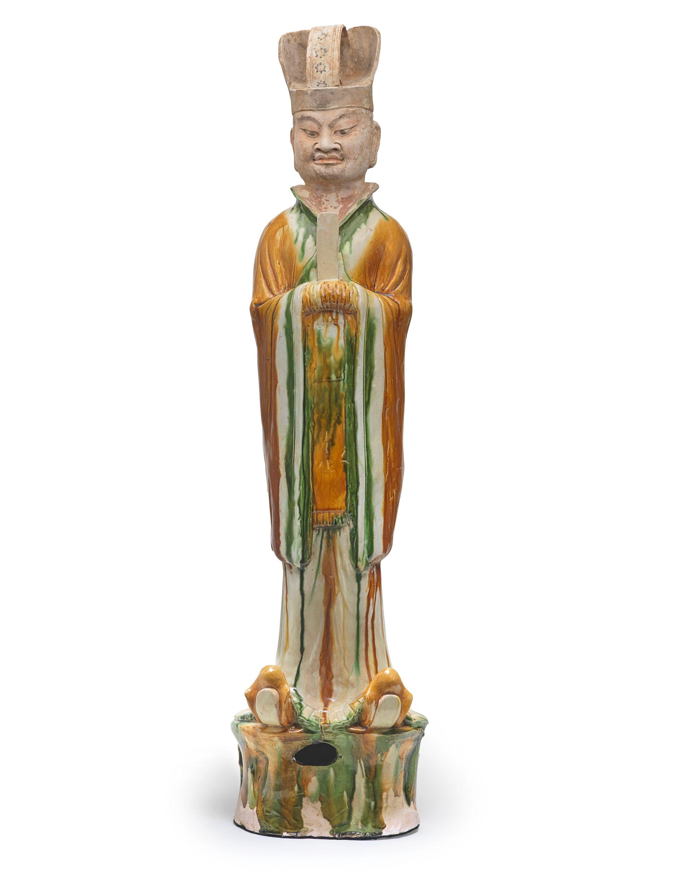 A Massive Sancai-Glazed Model Of An Official