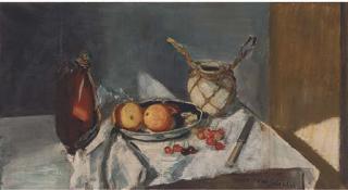 A. Mcglashen - Oranges, Cherries, A Ceramic Pot And A Jug