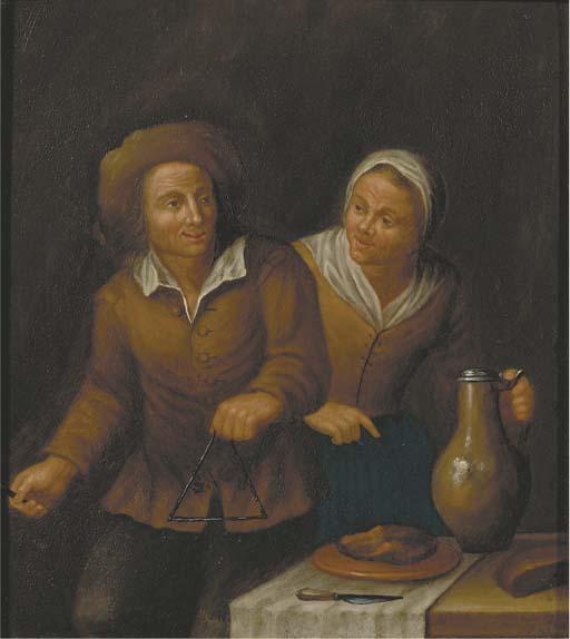 A peasant couple in an interior