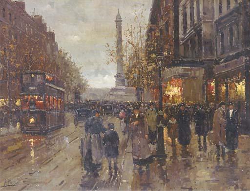 A. Prades - A bustling Parisian street