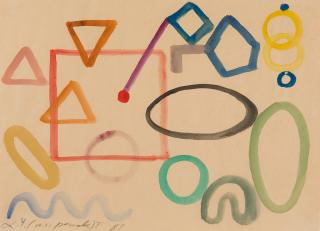 A. R. Penck - Komposition mit geometrischen Formen.