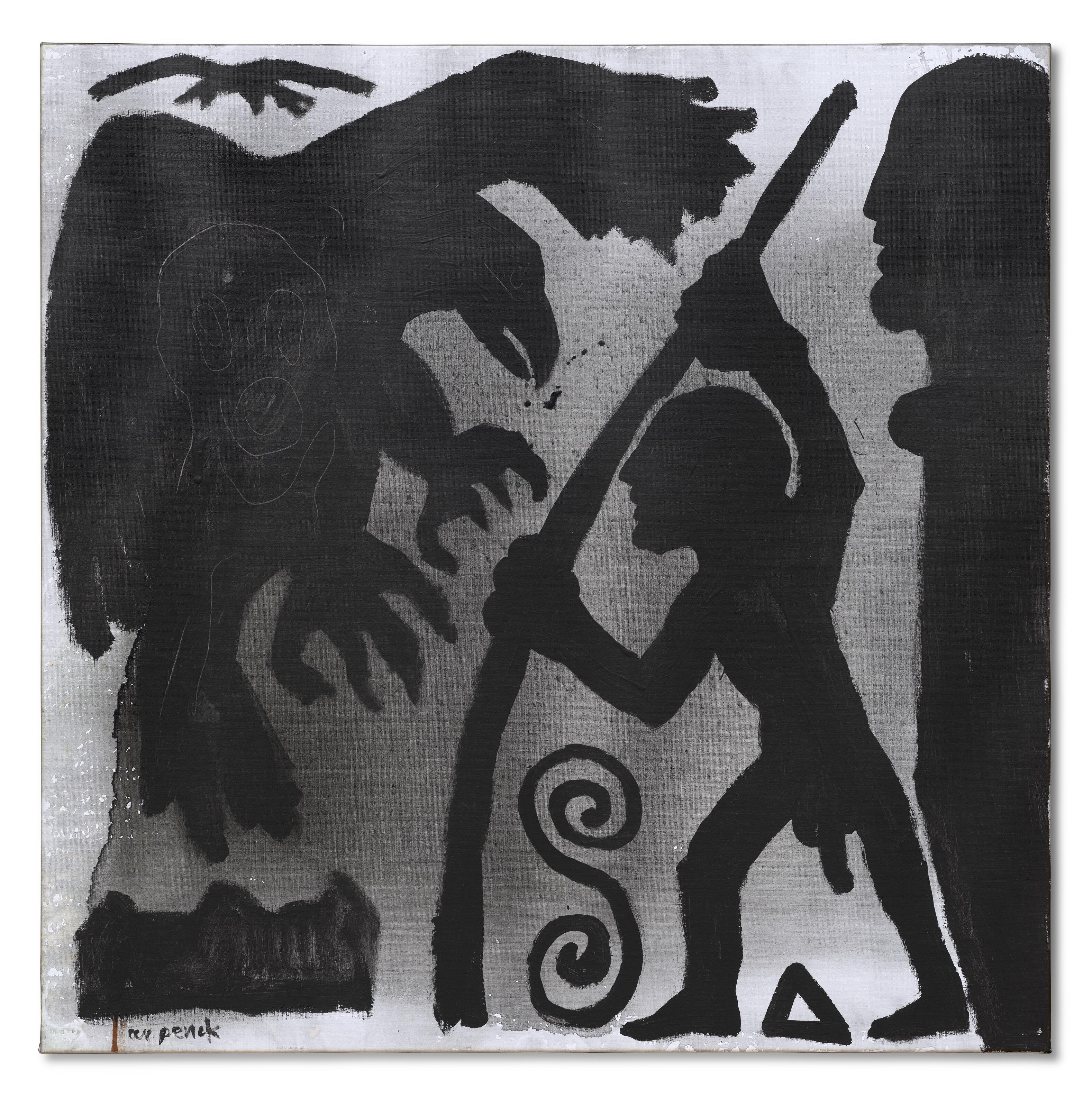 A. R. Penck - Paris mit der Besatzung für JP Sartre