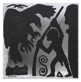 A. R. Penck - Paris mit der Besatzung für JP Sartre