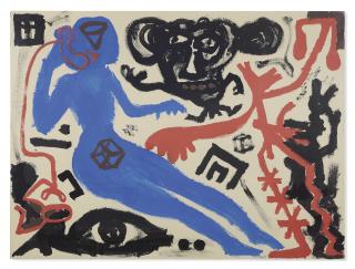 A.R. Penck - Puck Telefoniert mit Michael (Puck on the Phone with Michael)
