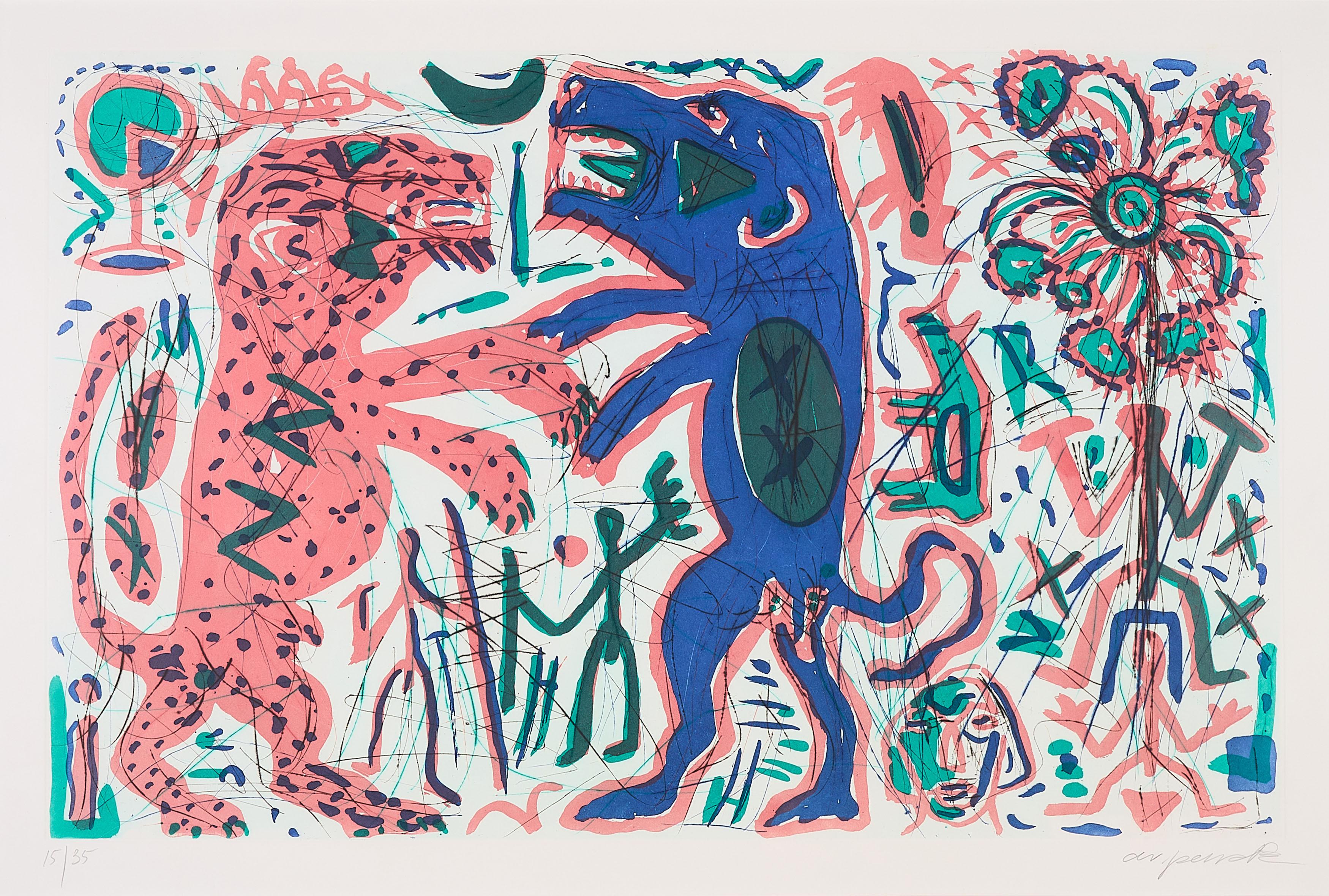 A.R. Penck - Romantischer Streit.