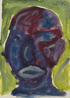 A. R. Penck - Sans Titre: Tête Pourpre