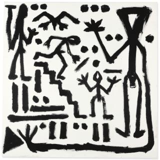 A. R. Penck - Suchen I (Man Descending Stairway) (Seeking I ((Man Descending Stairway))