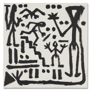 A.R. Penck - Suchen I (Man Descending Stairway) (Seeking I ((Man Descending Stairway))