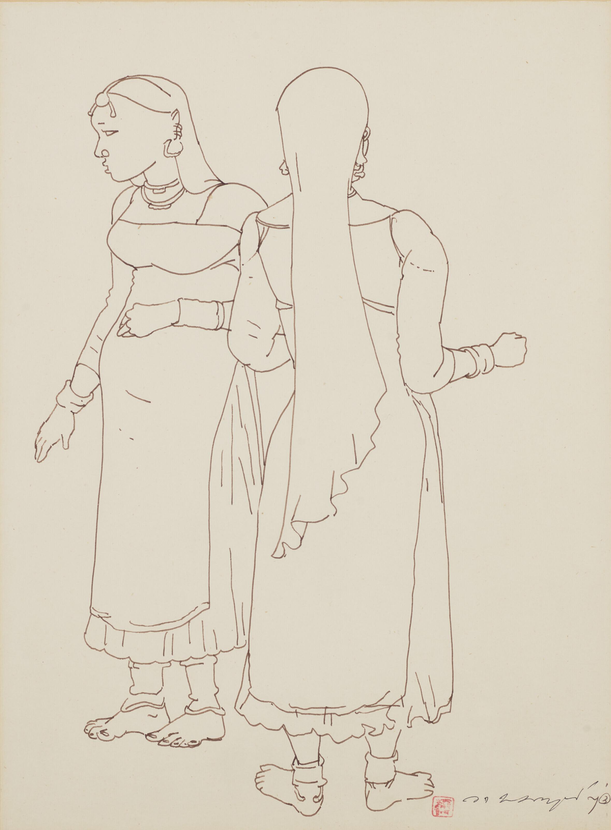 A. Ramachandran - Untitled (Two Women)