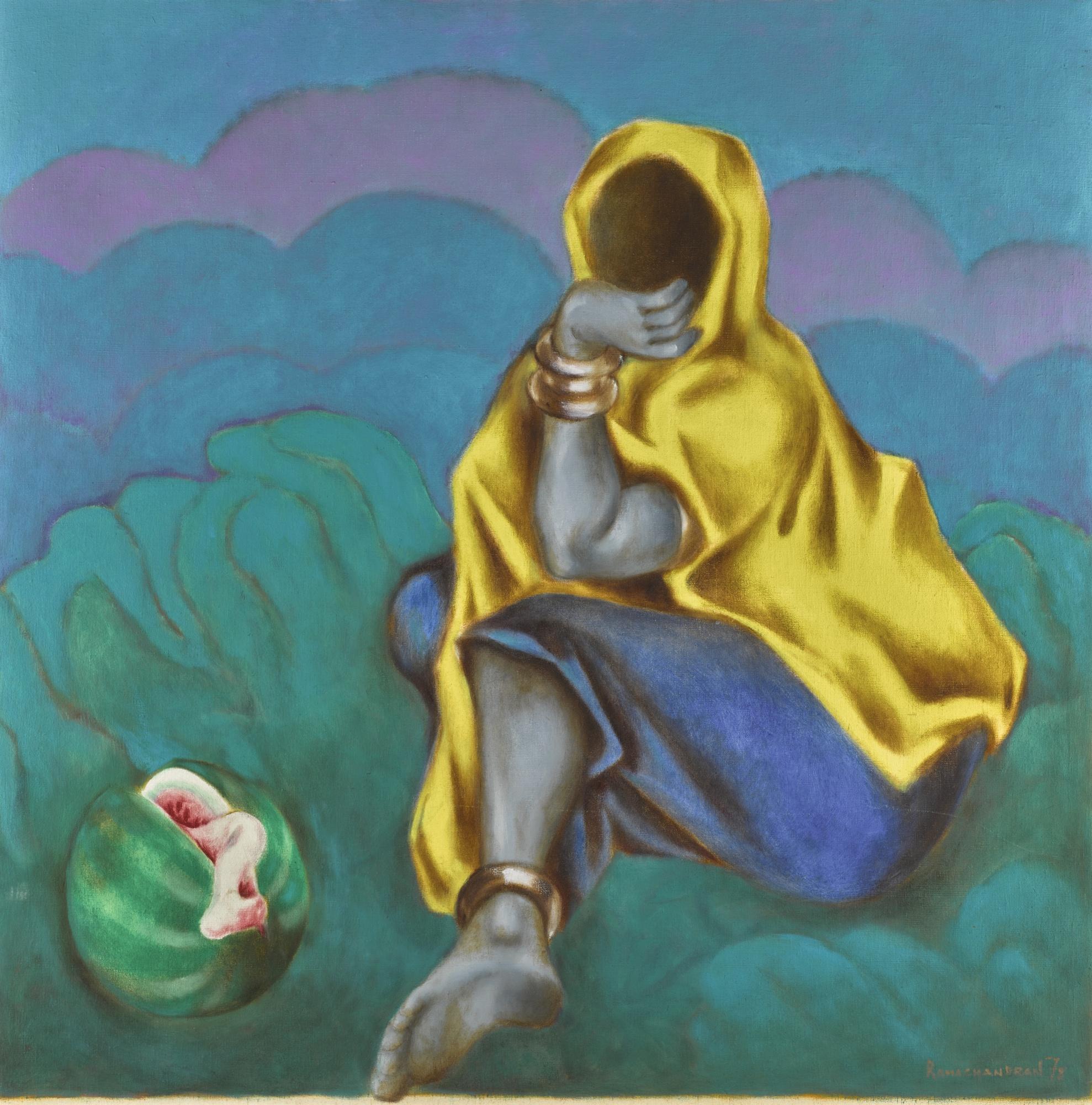 A. Ramachandran - Untitled (Woman With Watermelon)