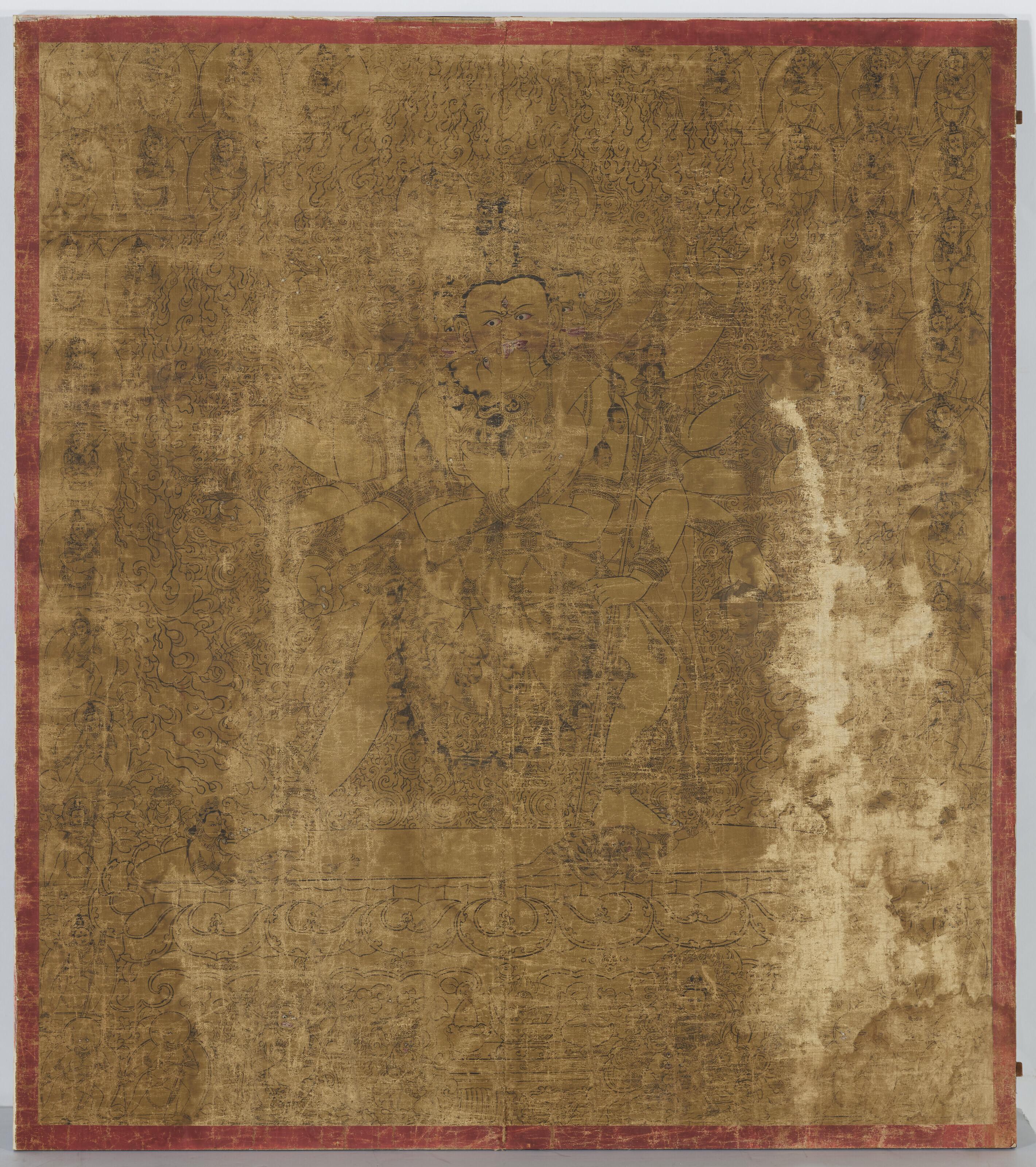 A Rare Gold-Ground Painting Of Chakrasamvara