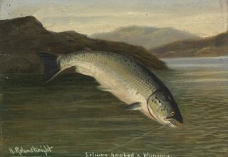 A. Roland Knight - A Run Of 5 Oils Of Fishing Subjects, To Include Salmon, Pike And Trout 12.5 X 18 Cm (4 15/16 X 7 1/16 In.
