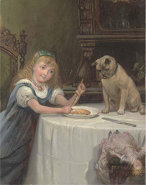 A. Rosell - Dinner companions, a young girl with her pug