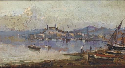 A. Scoppa - Paese Con Barche E Pescatori