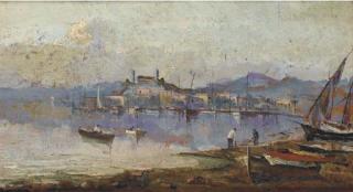 A. Scoppa - Paese Con Barche E Pescatori