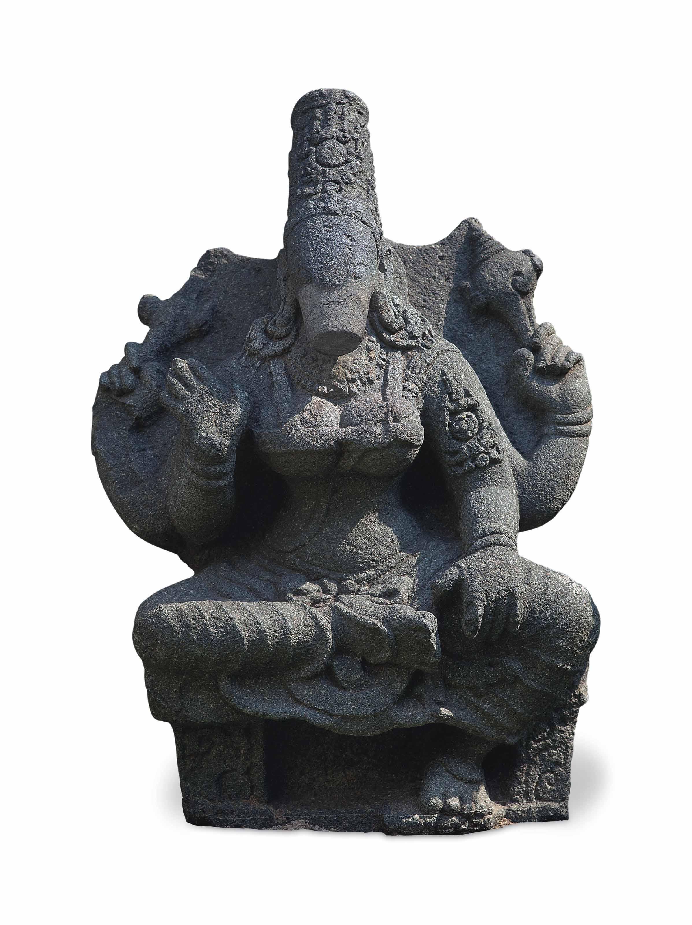 A Stone Figure Of Varahi