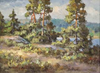 Aarne Alanko - Landscape With Pines.