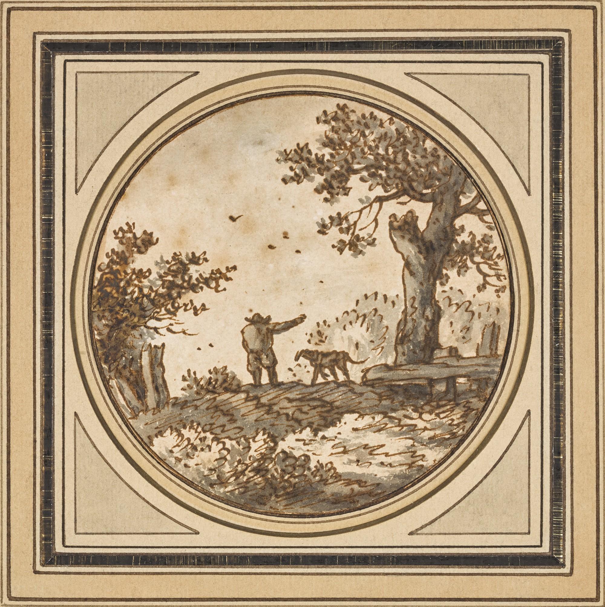 Aarnout Ter Himpel - Man and dog in landscape