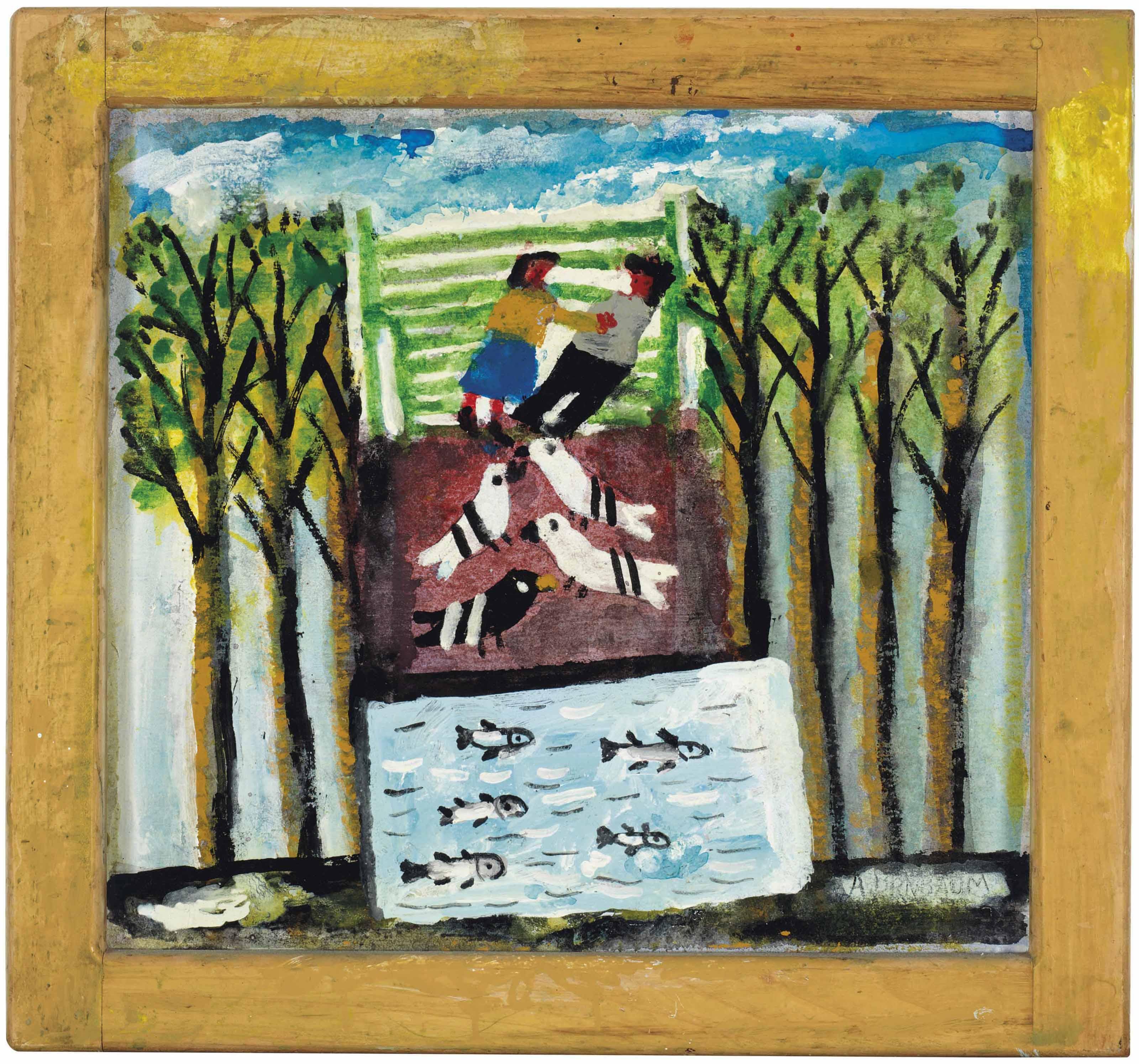 Aaron Birnbaum - Park Scene with Pond, 1995