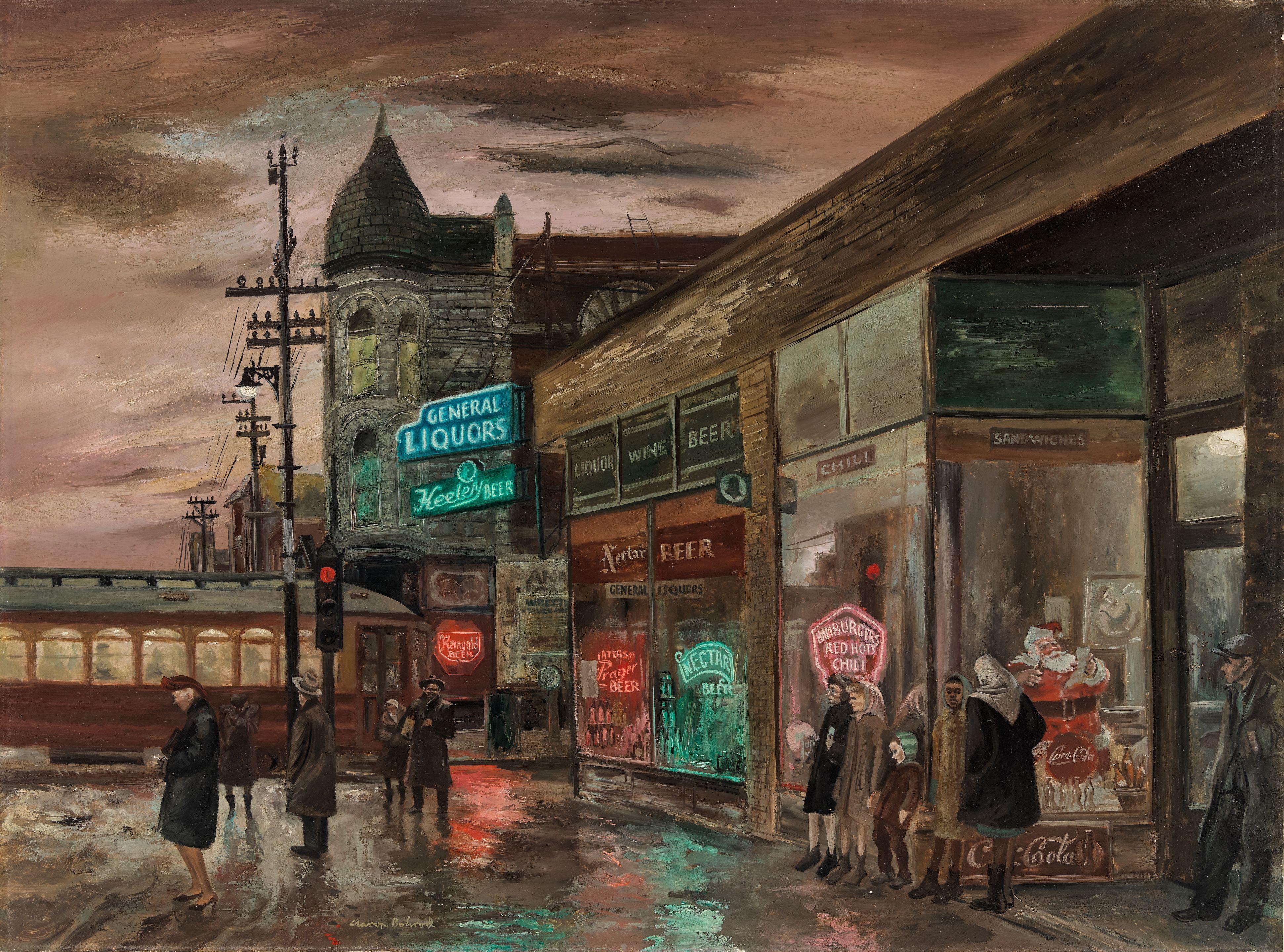 Aaron Bohrod - Street Car Riders