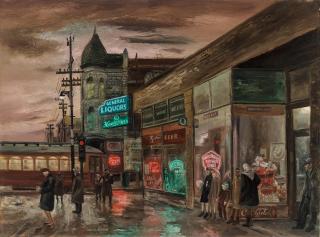 Aaron Bohrod - Street Car Riders