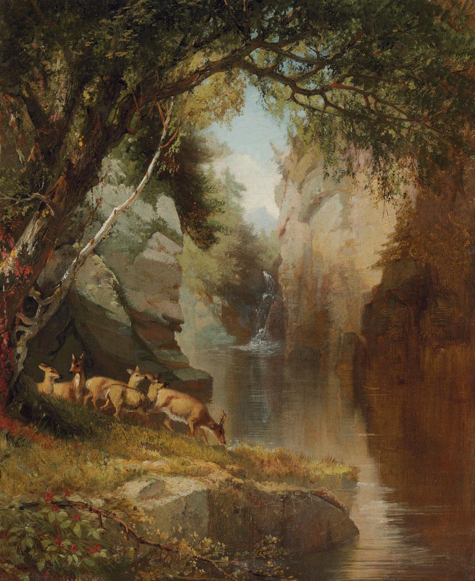 Aaron Draper Shattuck - Deer in the Adirondacks