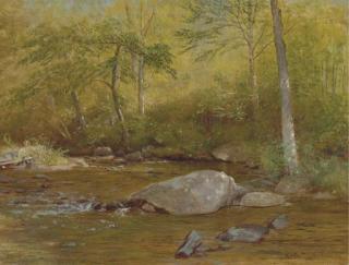 Aaron Draper Shattuck - Rocks in Spring, Farmington River