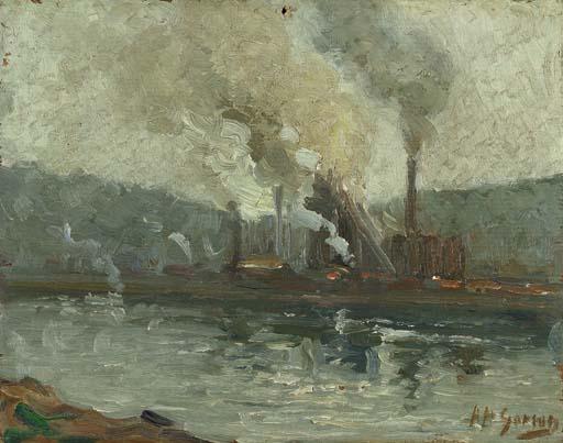 Aaron Henry Gorson - Factories Along the River: two works