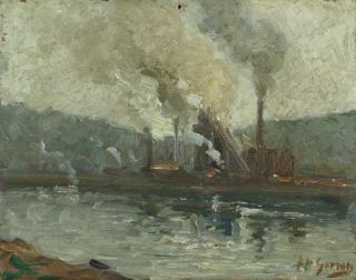 Aaron Henry Gorson - Factories Along the River: two works