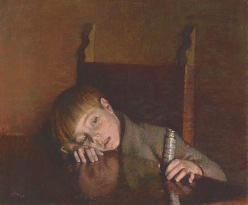 Aaron Shikler - Boy with Souvenir