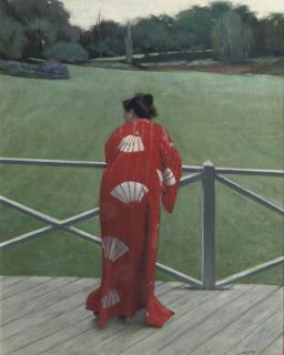 Aaron Shikler - Red kimono