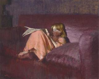 Aaron Shikler - Young Girl Reading