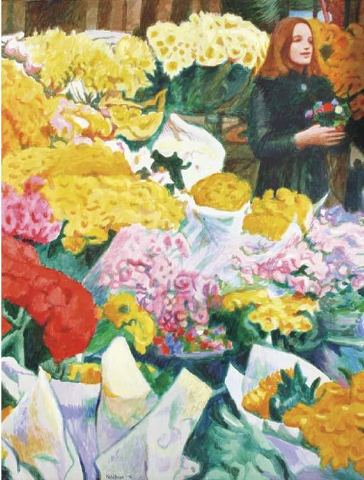 Aat Veldhoen - Flowergirl at Albert Cuyp market, Amsterdam