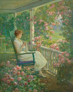 Abbott Fuller Graves - Woman on a Porch