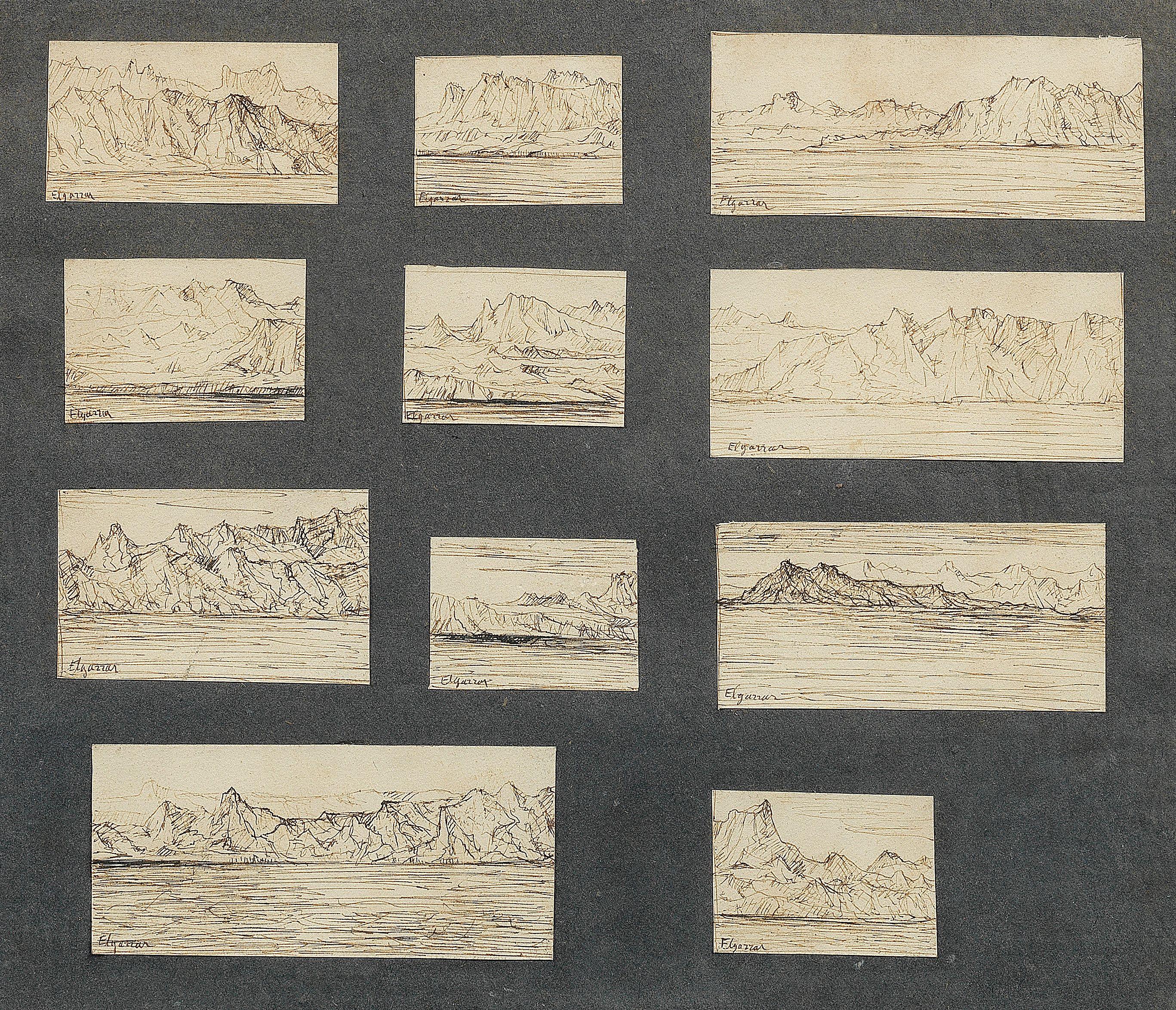 Abdel Hadi El-Gazzar - Taba Mountains various sizes, circa 4 x 8cm each