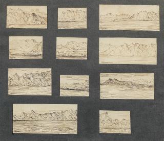 Abdel Hadi El-Gazzar - Taba Mountains various sizes, circa 4 x 8cm each