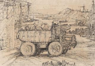 Abdel Hadi El-Gazzar - The High Dam Site (from the High Dam Series)