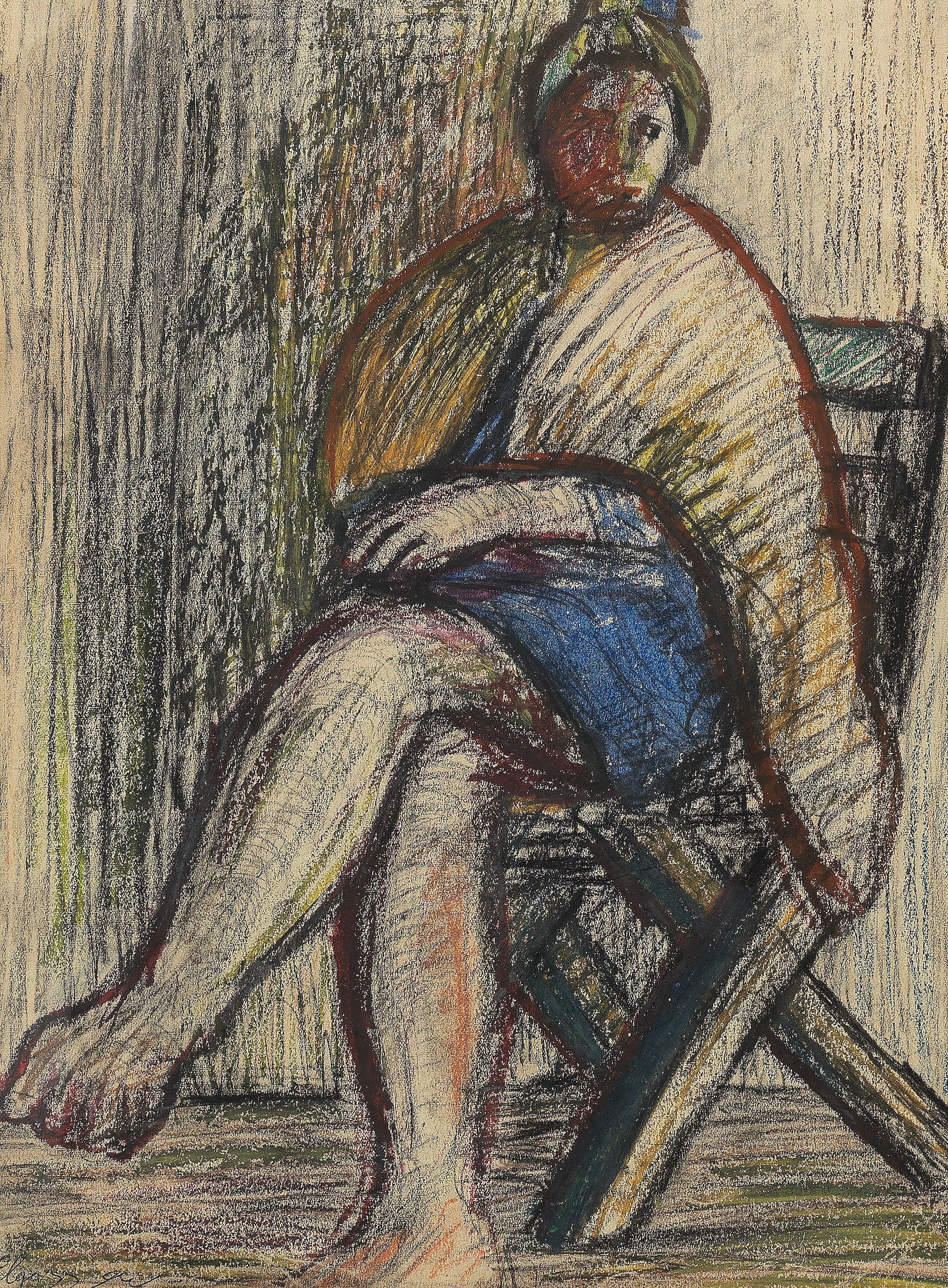Abdel Hadi El-Gazzar - Untitled (Seated Woman)
