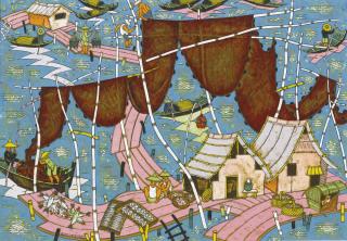 Abdulrahim Apabhai Almelkar - Untitled (Drying The Nets)